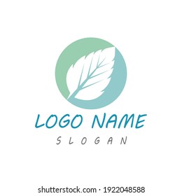 Mint leaves flat vector color icon template illustration design