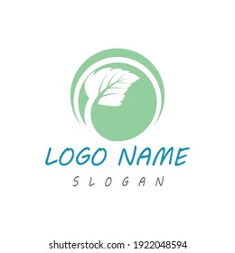 Mint leaves flat vector color icon template illustration design