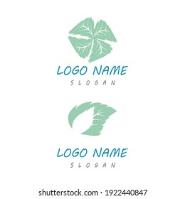Mint deja un diseño de ilustración de icono de color de vector plano