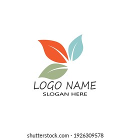 Mint leaves flat vector color icon template
