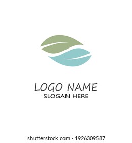 Mint leaves flat vector color icon template
