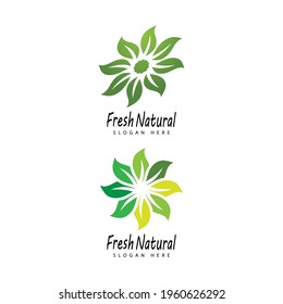 Mint leaves flat vector color icon template illustration design