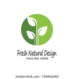 Mint leaves flat vector color icon template illustration design