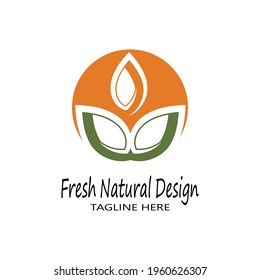 Mint leaves flat vector color icon template illustration design