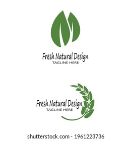 Mint leaves flat vector color icon template illustration design