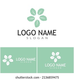 Mint deja un diseño de ilustración de icono de color de vector plano