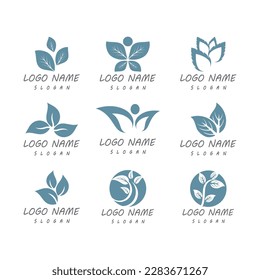 Mint leaves flat vector color icon template illustration design