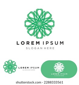 Mint leaves flat vector color icon template