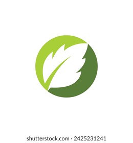 Mint leaves flat vector color icon template