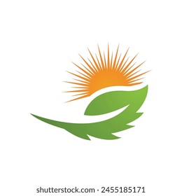 Mint leaves flat vector color icon template