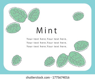 Mint leaves frame composition. Vector illustration.