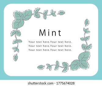 Mint leaves frame composition. Vector illustration.