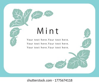 Mint leaves frame composition. Vector illustration.