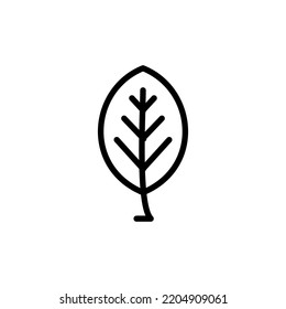 plantilla vectorial de icono de línea de hojas de menta