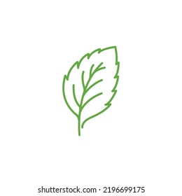 Mint leaves linear icon. Leaf vector illustration. Green mint leaves ecology nature linear element vector icon, Leaf linear Icon, mint leaves logo vector illustration