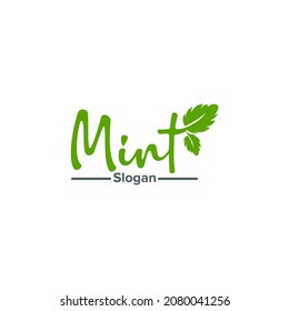 Mint leaves, organic logo concept