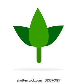 Mint leaves vector flat material design isolated on white