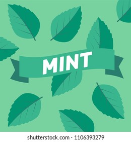 Mint leaves vector logo. Mint leaf vector illustration