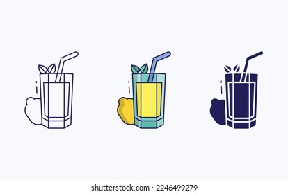 Mint lemonade Juice icon vector illustration
