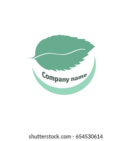 Mint. Logo for company. Isolated mint leaves on white background