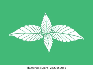 Logotipo de la menta. Menta aislada sobre fondo verde