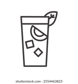 Mint Margarita thin liner icon vector.