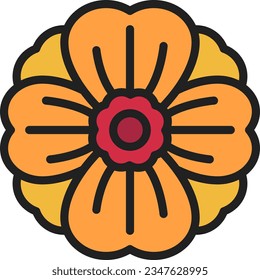 Mint Marigold Icon image. Suitable for mobile application.