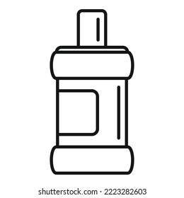 Vector de contorno del icono de enjuague de la boca de la Fábrica de la Moneda. Lavado dental. Oral fresco