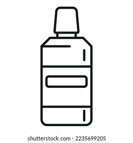 Mint mouthwash icon outline vector. Dental product. Tooth bottle