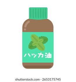Mint oil bottle illustration material Translation: Mint oil