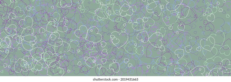 Mint Pastel White Confetti Bordo Simple Romantic Pic. Purple Blue Neon Party Love Print. Green Olive Bright Hearts Pink Art Illustration. Vivid Violet Multicolor Colorful Modern Art Pattern.