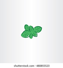 Mint Plant Vector Icon Symbol Design Herb