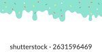 Mint sauce with sprinkles ice cream toppings seamless for Banner border and decoration.