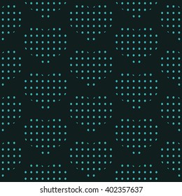 Mint seamless polka dot hearts pattern background for use in the textile printing and design packages