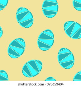 Mint sliced easter eggs seamless pattern