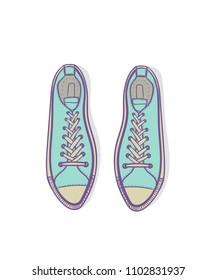 mint sneakers isolated on white