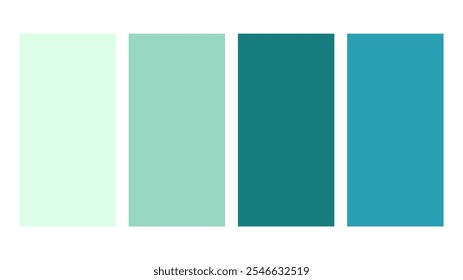 Menta, hierbabuena, verde azulado, paleta de colores azulado. Conjunto de combinación de paleta de colores brillantes en rgb hex. Paleta de colores para el diseño ui ux. Ilustración vectorial Abstractas para su Diseño gráfico, Anuncio