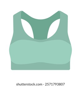 Mint sports top for women in clip art style. Sportswear for fitness. Isolated vector illustration