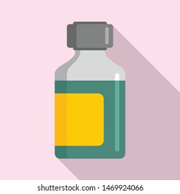 Mint syrup bottle icon. Flat illustration of mint syrup bottle vector icon for web design