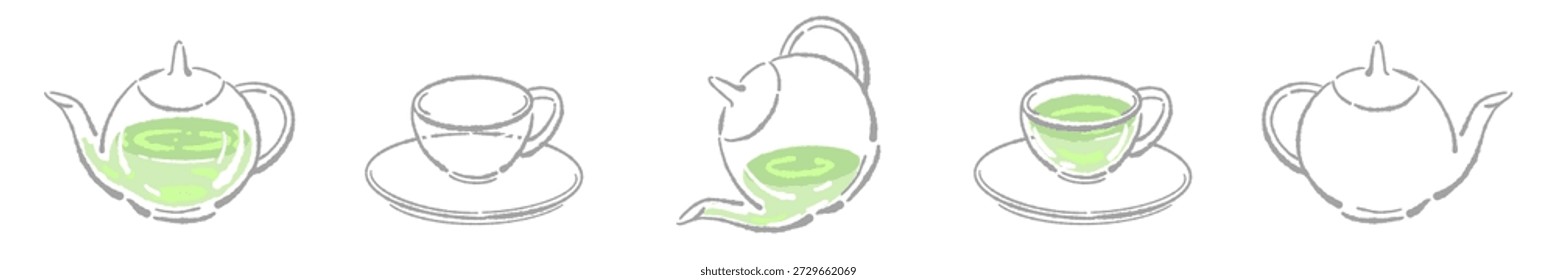 Mint Tea Cup Divider Line Decoration