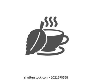 Mint Tea simple icon. Fresh herbal beverage sign. Cup of drink symbol. Quality design elements. Classic style. Vector