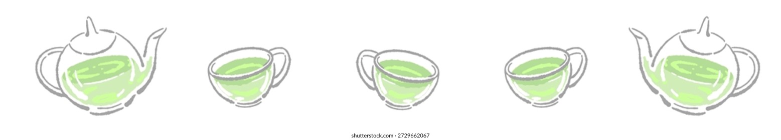 Vetor de linha de divisor de tempo de chá de menta