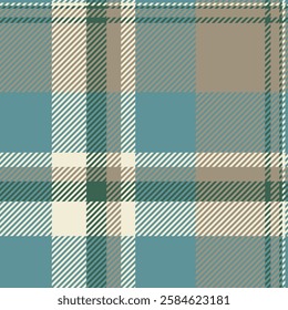 Mint textile pattern seamless, back to school background fabric vector. Table cloth texture plaid tartan check in cyan and pastel colors palette.