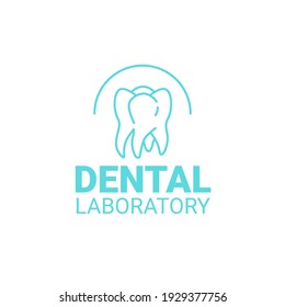 Mint tooth logo vector. Dental laboratory logo isolated on white background.