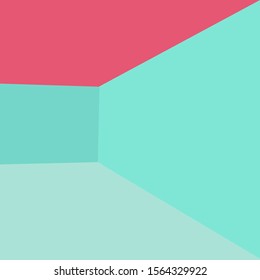 Mint walls by a gallery. 3D interior design