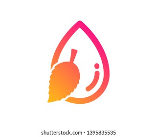 Mint water drop icon. Clean aqua leaf sign. Liquid symbol. Classic flat style. Gradient water drop icon. Vector