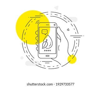 Mint water drop line icon. Mobile phone vector button. Clean aqua leaf sign. Liquid symbol. Water drop line icon. Abstract concept badge. Vector