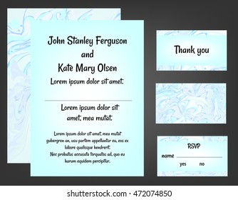 Mint wedding invitation printable template set