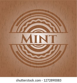 Mint wooden emblem. Vintage.