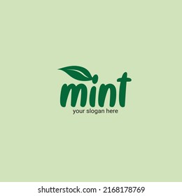 mint  word  Typography Logo Design